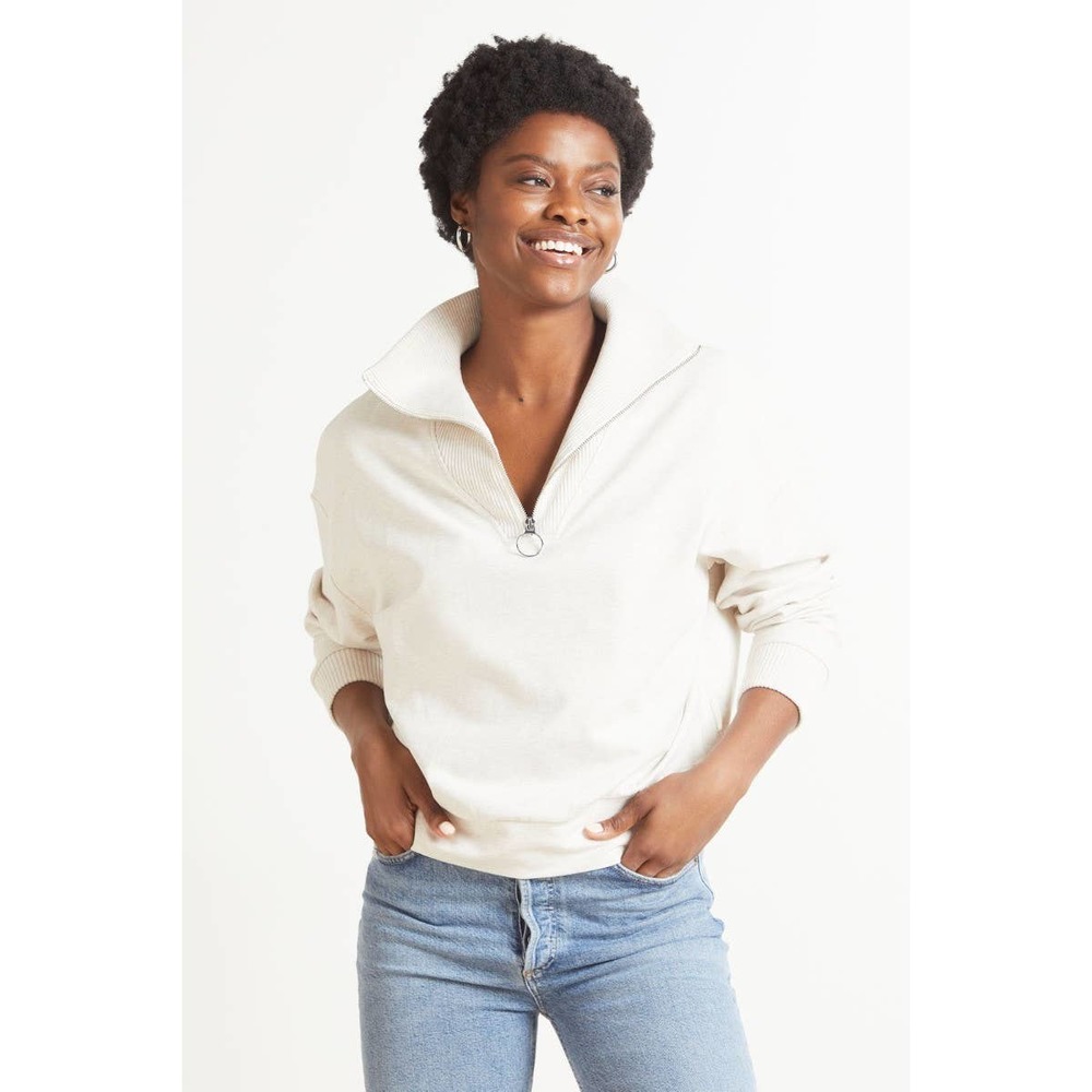 Varley Miller Half Zip in Classic Sweat Sweatshirt Size S Style VAR00902